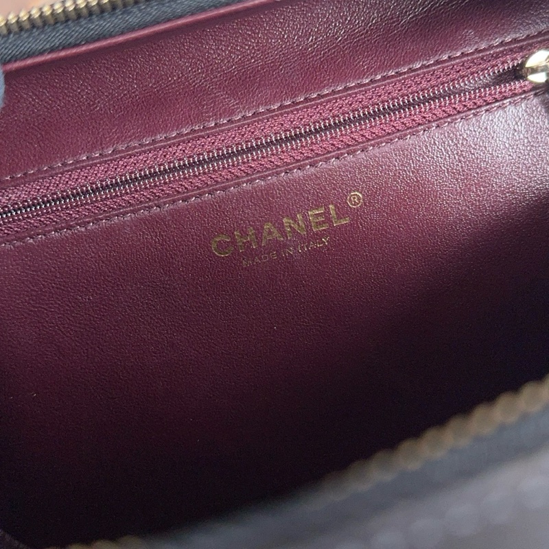 【近新閒置品】Chanel 香奈兒 24開黑金羊皮Trendycc小號保齡球鏈條包-10