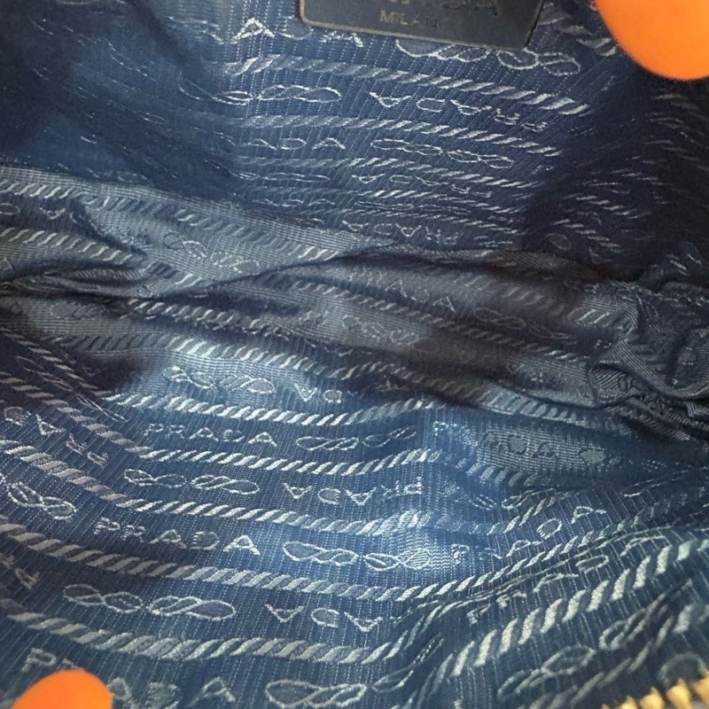 Prada普拉達藍色褶皺hobo腋下包 肩背包-6