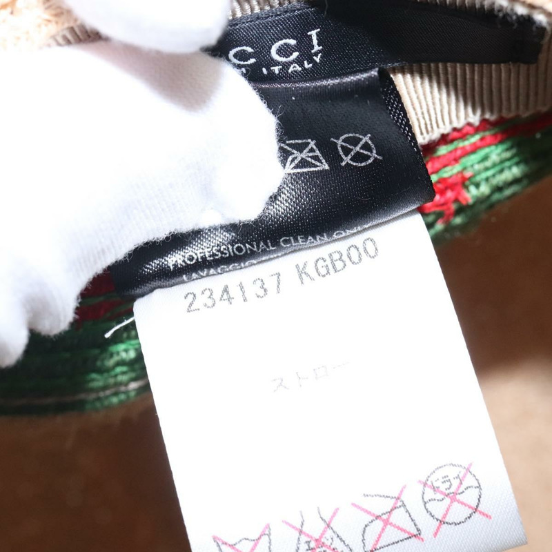 【日本直送】GUCCI Web Sherry 系列帽子，Abaca 布料，米色、紅色、綠色，貨號 234137，正品，yk18743-10