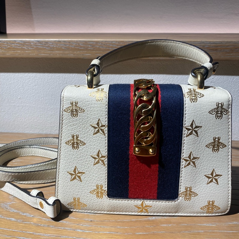 Gucci 古馳 限量款燙金蜜蜂款塞爾維亞手提單肩斜挎包-1