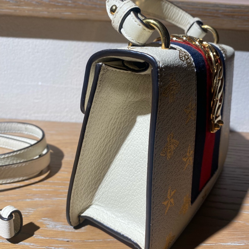 Gucci 古馳 限量款燙金蜜蜂款塞爾維亞手提單肩斜挎包-2