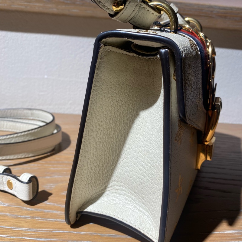 Gucci 古馳 限量款燙金蜜蜂款塞爾維亞手提單肩斜挎包-3