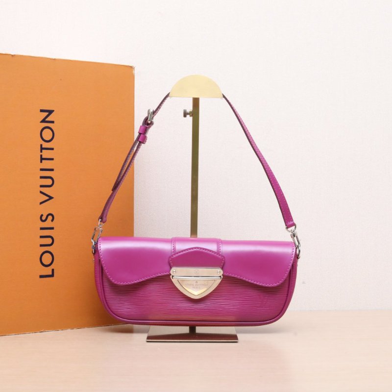 LOUIS VUITTON(路易威登) 紫色 EPI水波紋牛皮 銀扣 2007 中古腋下包單肩包-1