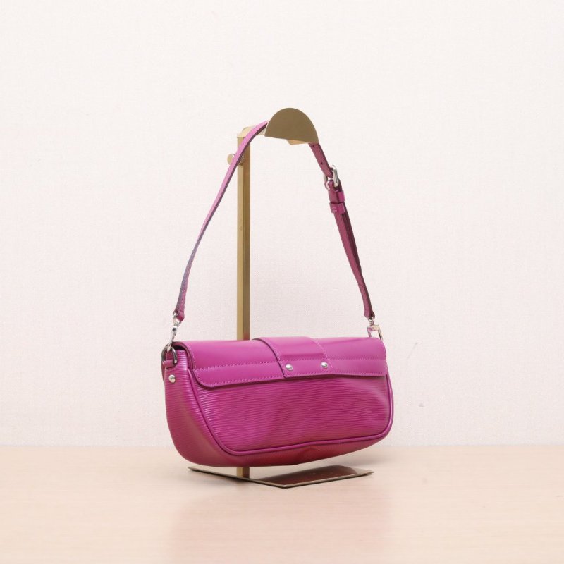 LOUIS VUITTON(路易威登) 紫色 EPI水波紋牛皮 銀扣 2007 中古腋下包單肩包-5