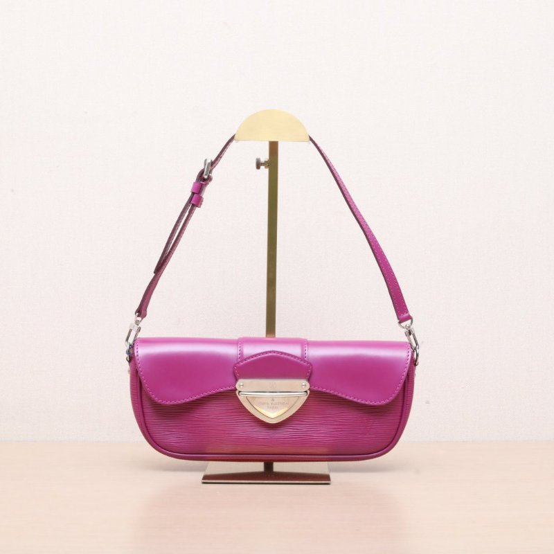 LOUIS VUITTON(路易威登) 紫色 EPI水波紋牛皮 銀扣 2007 中古腋下包單肩包-9