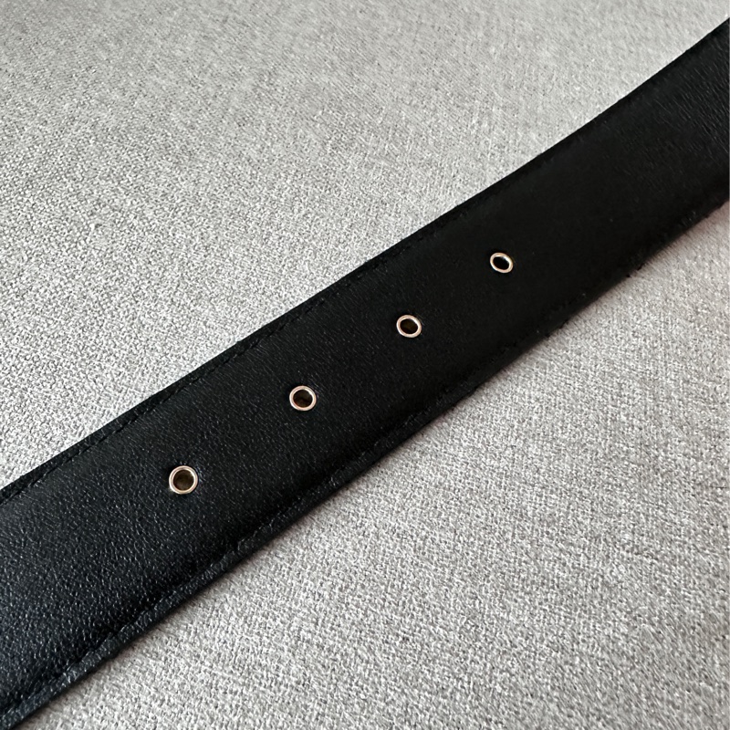 Chanel 皮穿鍊雙C腰帶/皮帶 菱格紋-3