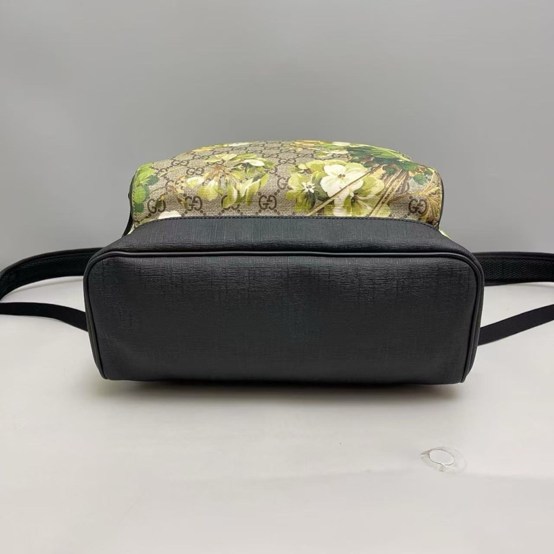 Gucci古馳 雙G老花花卉雙肩包後背包-4