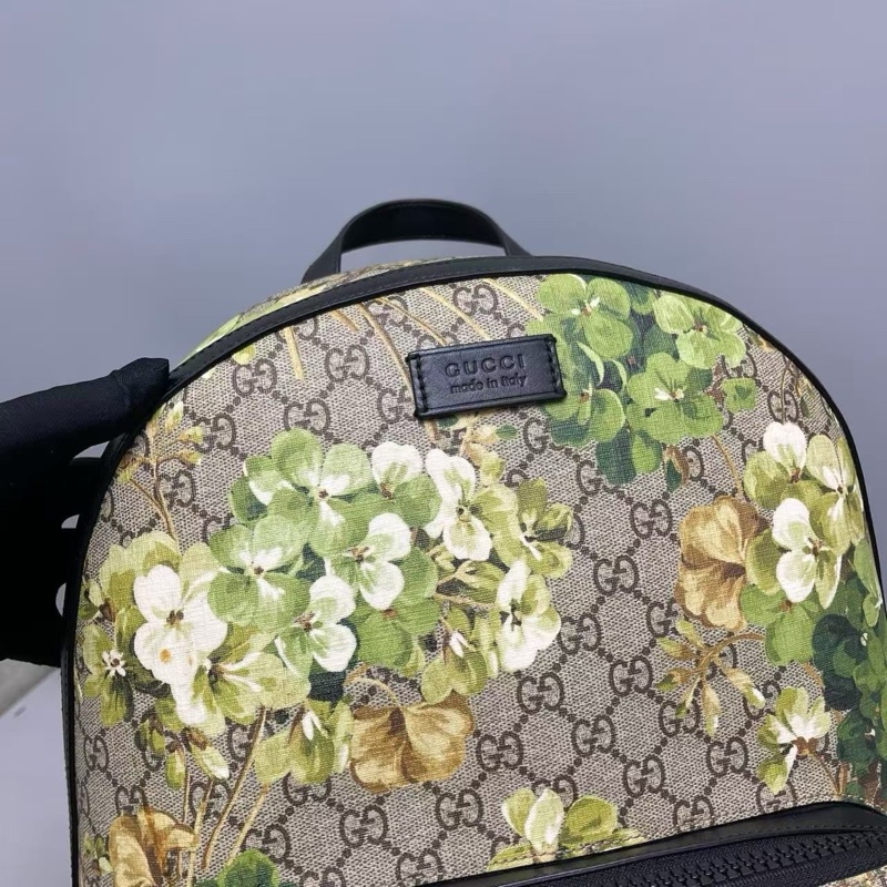 Gucci古馳 雙G老花花卉雙肩包後背包-6