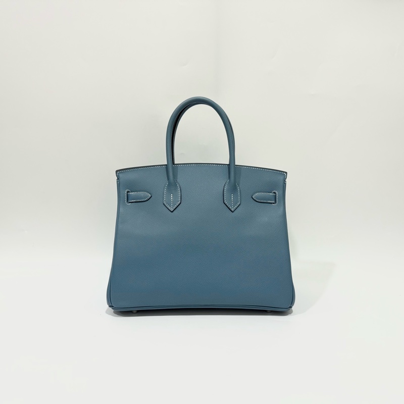 HERMES 75牛仔藍銀釦EPSOM皮BIRKIN30-1