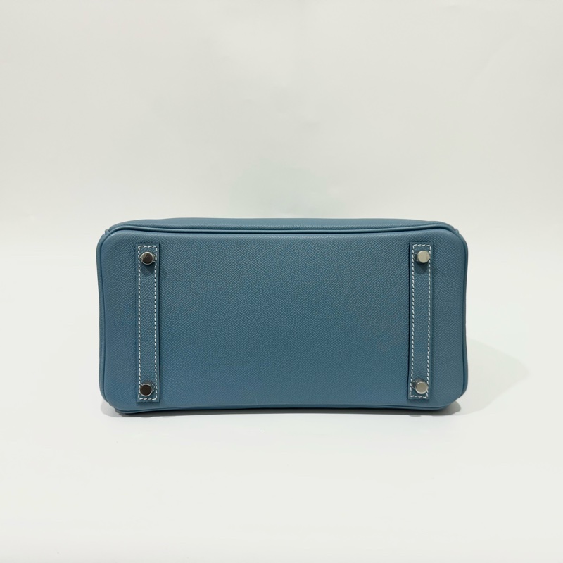 HERMES 75牛仔藍銀釦EPSOM皮BIRKIN30-4