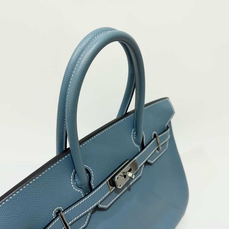 HERMES 75牛仔藍銀釦EPSOM皮BIRKIN30-6