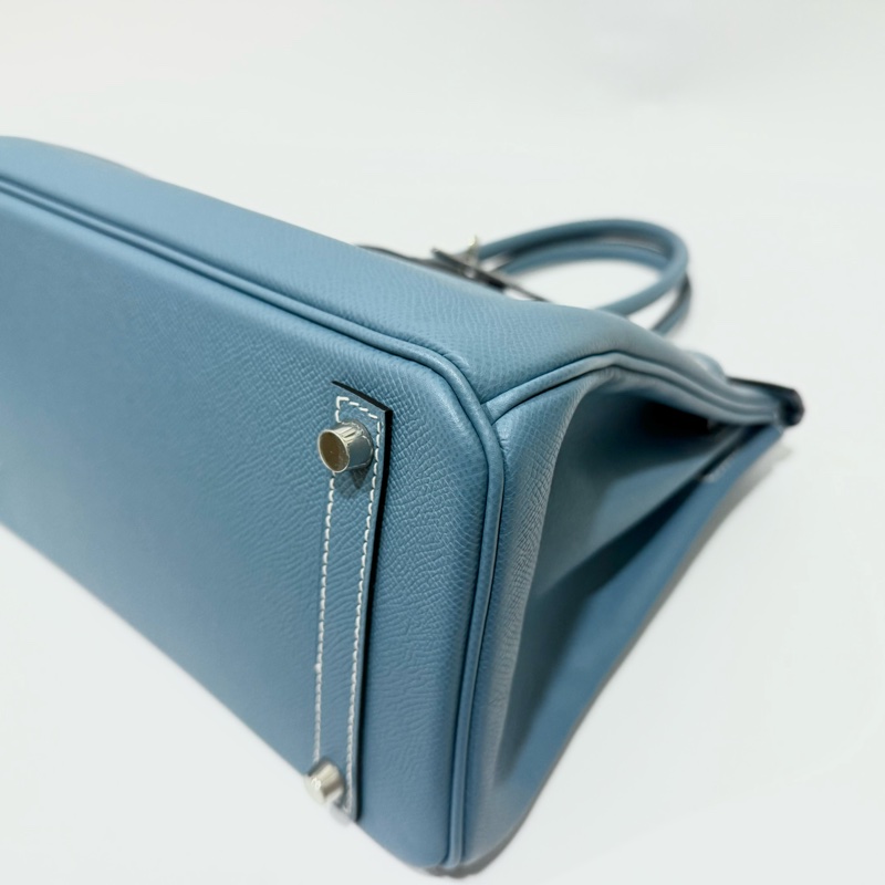 HERMES 75牛仔藍銀釦EPSOM皮BIRKIN30-7