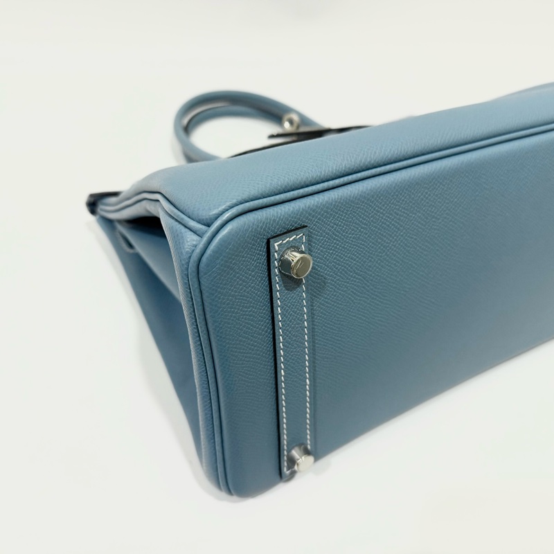HERMES 75牛仔藍銀釦EPSOM皮BIRKIN30-8