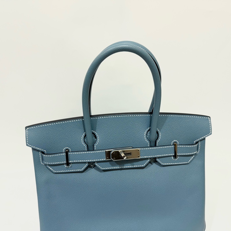 HERMES 75牛仔藍銀釦EPSOM皮BIRKIN30-9