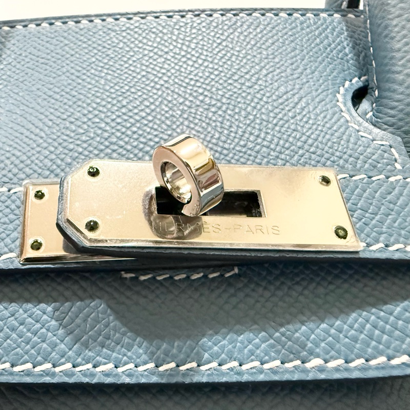 HERMES 75牛仔藍銀釦EPSOM皮BIRKIN30-11