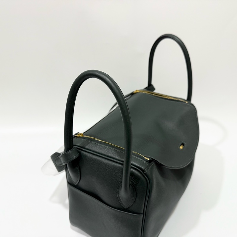 HERMES 1T泰坦綠EVERCOLOR皮金釦LINDY26-14