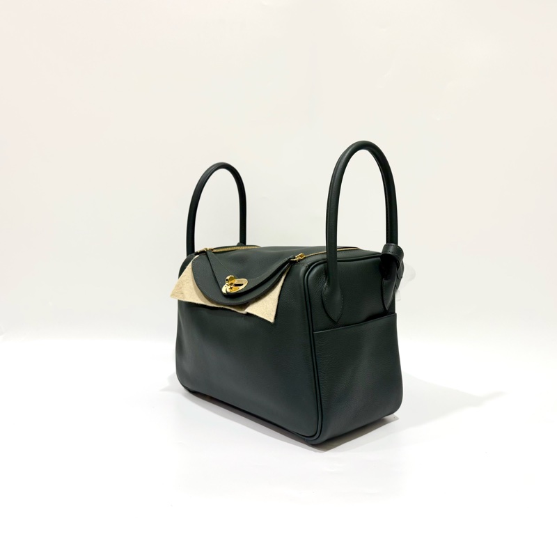 HERMES 1T泰坦綠EVERCOLOR皮金釦LINDY26-2