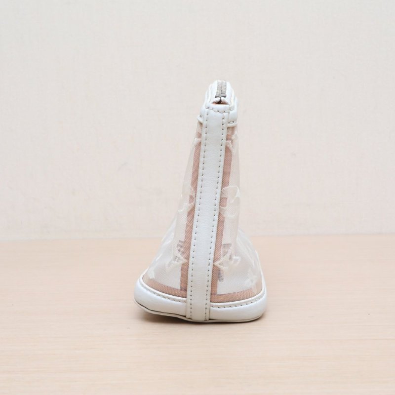 LOUIS VUITTON(路易威登) 白色 網布 中古透明網紗蕾絲lockit洗漱包-4