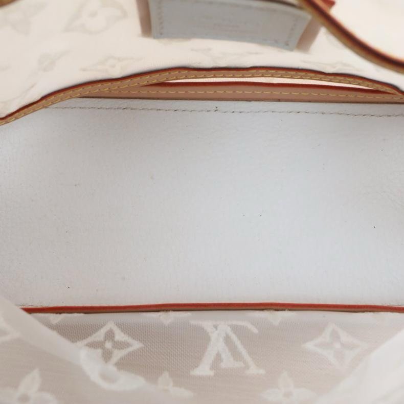 LOUIS VUITTON(路易威登) 白色 網布 中古透明網紗蕾絲lockit洗漱包-8