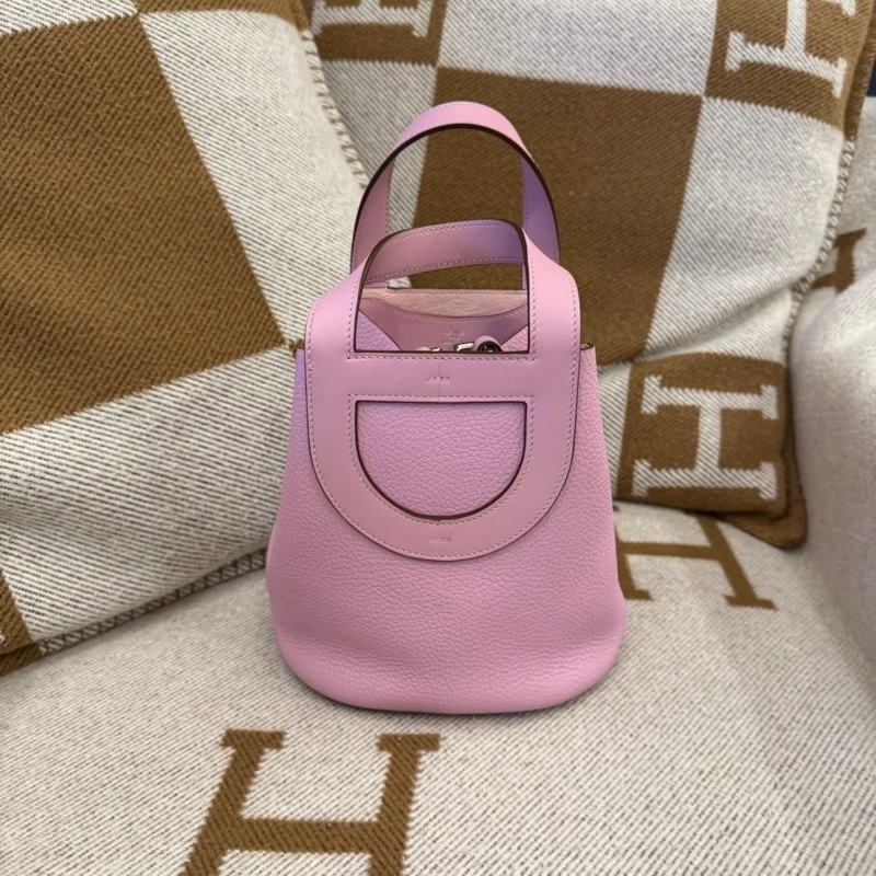 HERMES in the loop 18粉色豬鼻菜籃-0