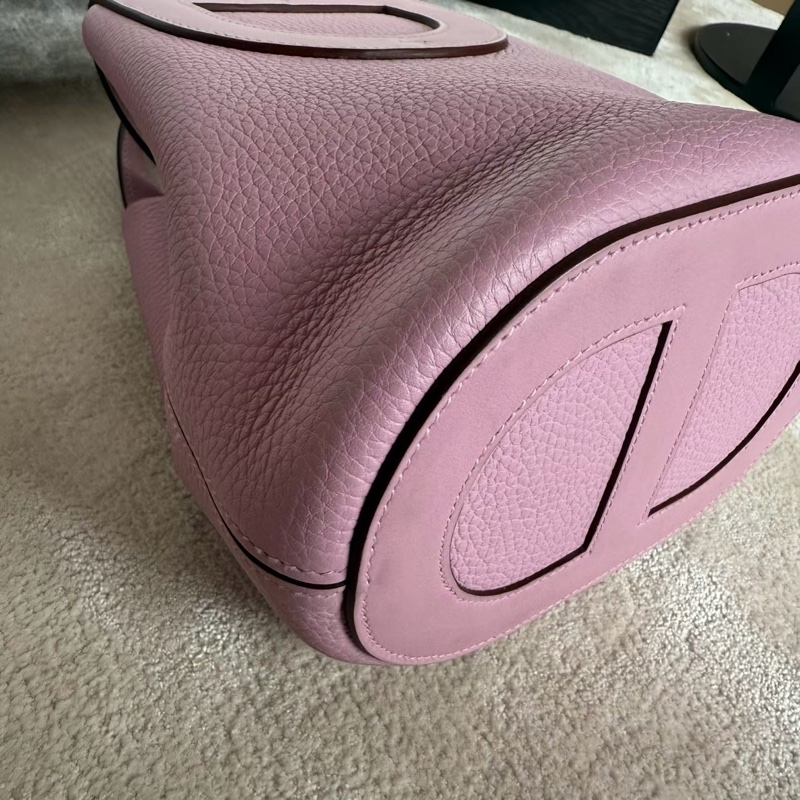 HERMES in the loop 18粉色豬鼻菜籃-6