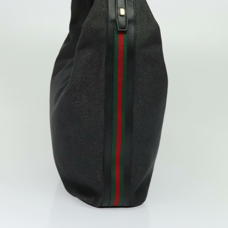 【日本直送】GUCCI Web Sherry Line 單肩包 帆布 黑色 金色 73884 正品 gh324-2