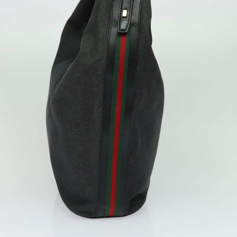 【日本直送】GUCCI Web Sherry Line 單肩包 帆布 黑色 金色 73884 正品 gh324-3