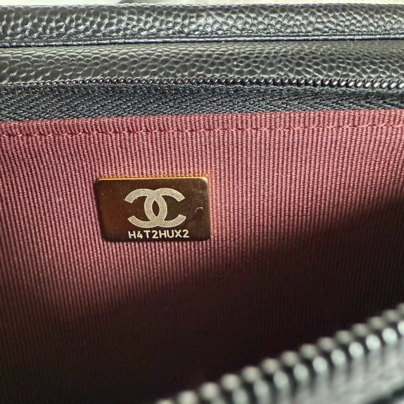 CHANEL  WOC 黑色金釦荔枝皮發財包-6