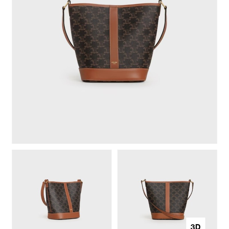 CELINE 全新老花小水桶包-5