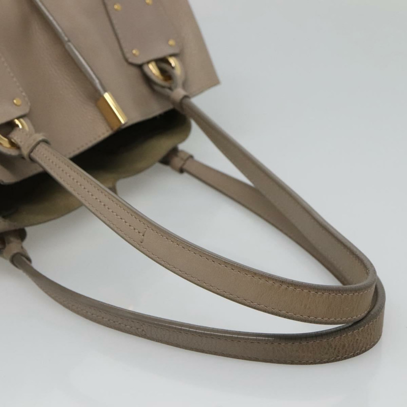 【日本直送】Chloe Vic 手提包 皮革 米色金色 正品 PP843-6