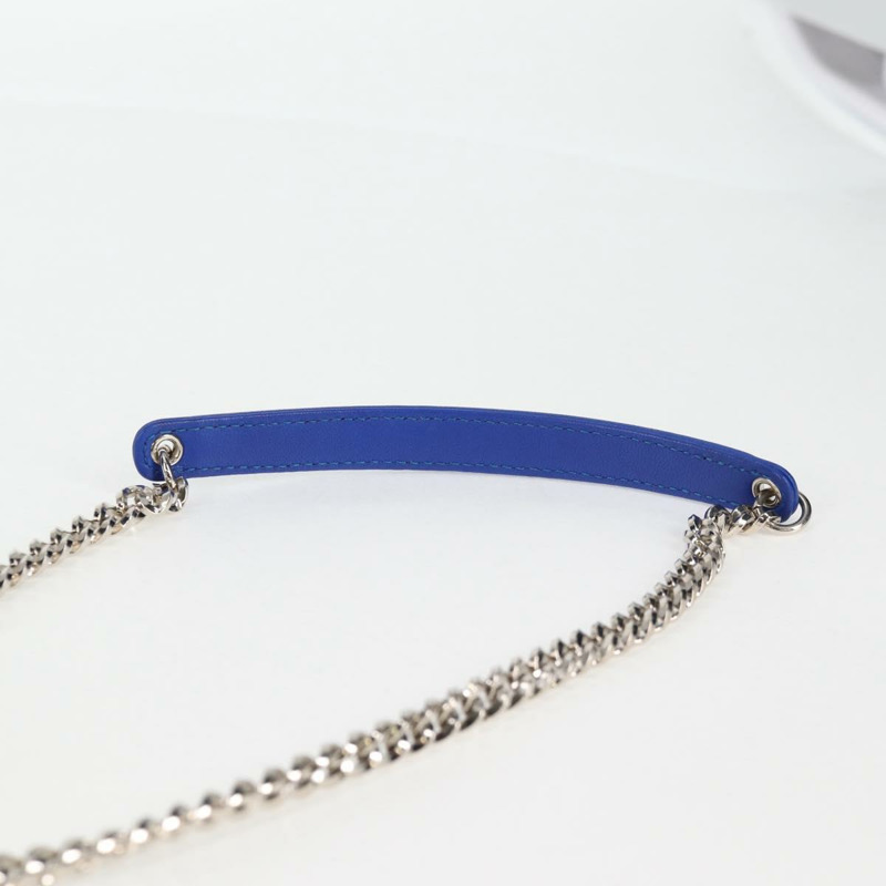 【日本直送】Christian Dior Canage 鏈條肩背包，皮革材質，藍色/銀色，正品，貨號 118920SM-13