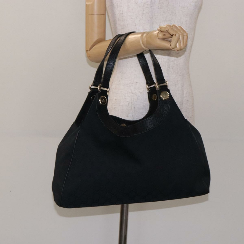 【日本直送】GUCCI GG 帆布單肩包 黑金 154981 正品 131939-19