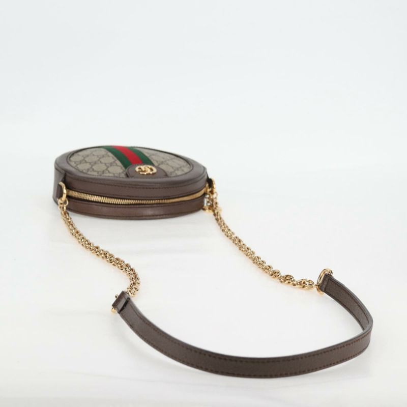 【日本直送】GUCCI GG Marmont 織帶雪莉線鏈條包 PVC 米金色 550618 正品 131980M-6