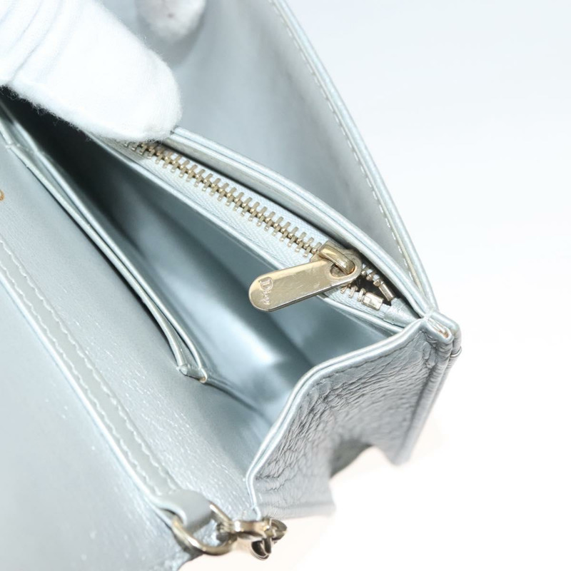 【日本直送】Christian Dior Diorama 鏈條單肩包 皮革 銀色 正品 gh272-21