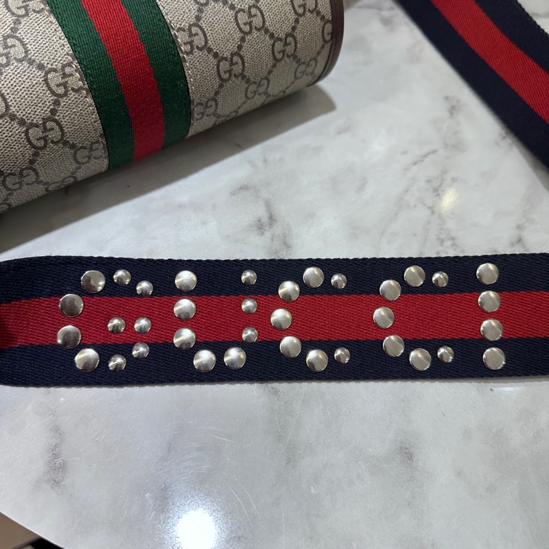 Gucci咖PVC Ophidia金釦下蓋磁吸肩斜背包-4