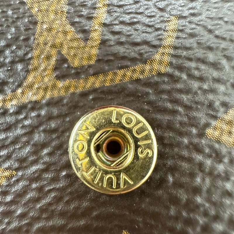 LV 經典老花拼紅色 三摺小銀包-8