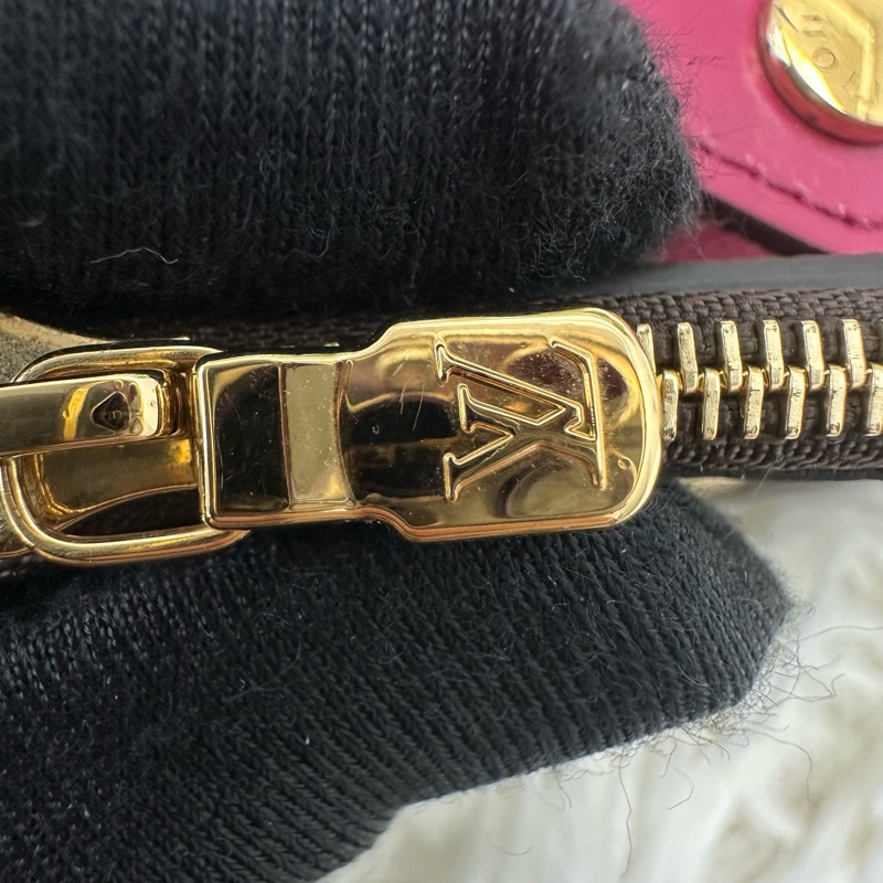 LV 經典老花拼紅色 三摺小銀包-10