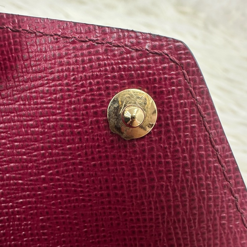 LV 經典老花拼紅色 三摺小銀包-12