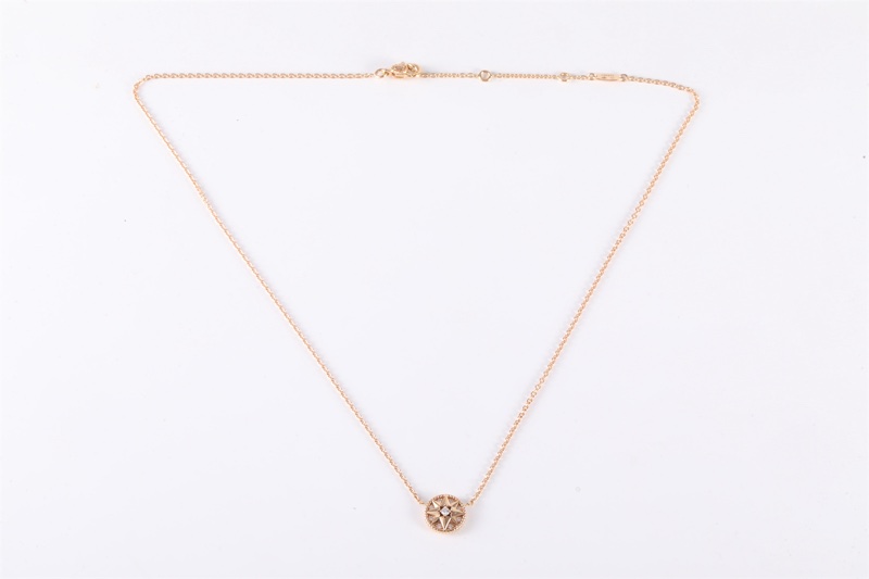DIOR(迪奧)  18K玫瑰金 鑽石 玫瑰金 ROSE DES VENTS 滿鑽 八芒星 羅盤 項鏈 18K-5