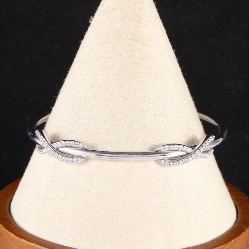 TIFFANY&CO(蒂芙尼)  18K白金 鑽石 白金 Infinity 系列無限雙環手鐲 手鐲 18k拼 18K-0
