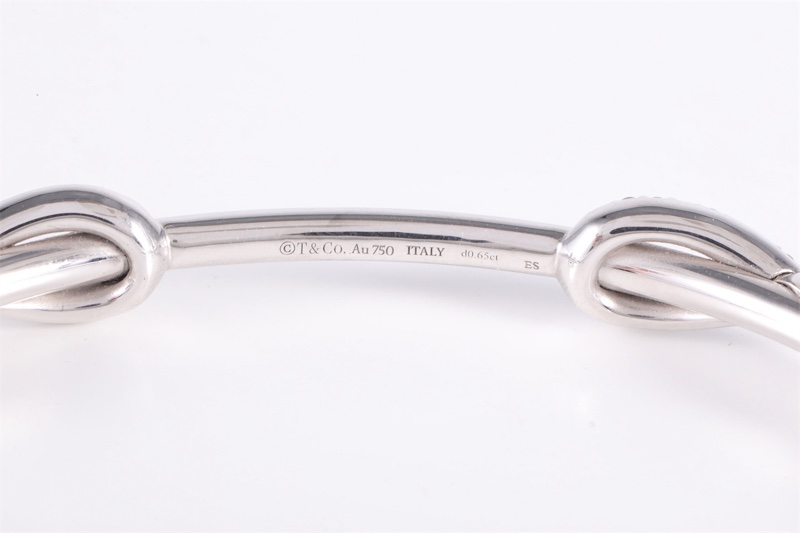 TIFFANY&CO(蒂芙尼)  18K白金 鑽石 白金 Infinity 系列無限雙環手鐲 手鐲 18k拼 18K-3