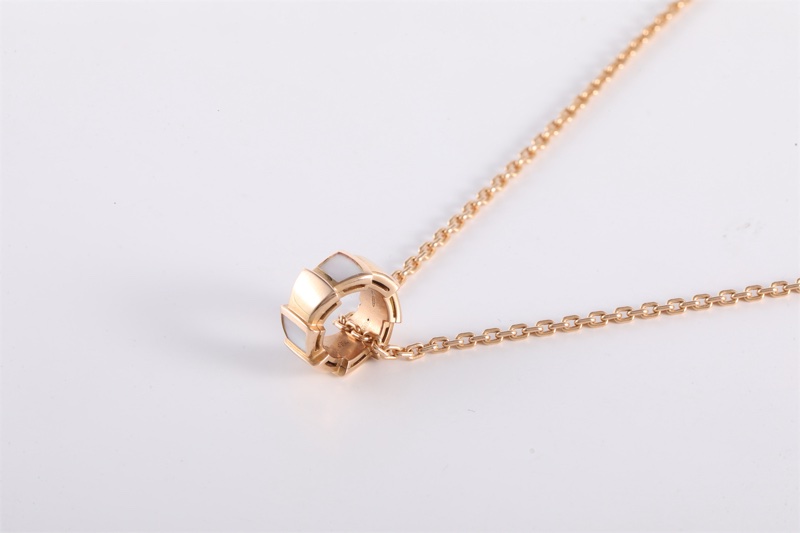 BVLGARI(寶格麗)  18K玫瑰金 白貝母 玫瑰金 Serpanti 蛇骨項鏈 項鏈 18K-1