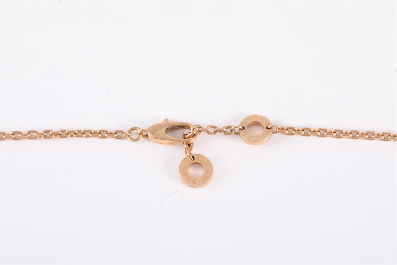 BVLGARI(寶格麗)  18K玫瑰金 白貝母 玫瑰金 Serpanti 蛇骨項鏈 項鏈 18K-4