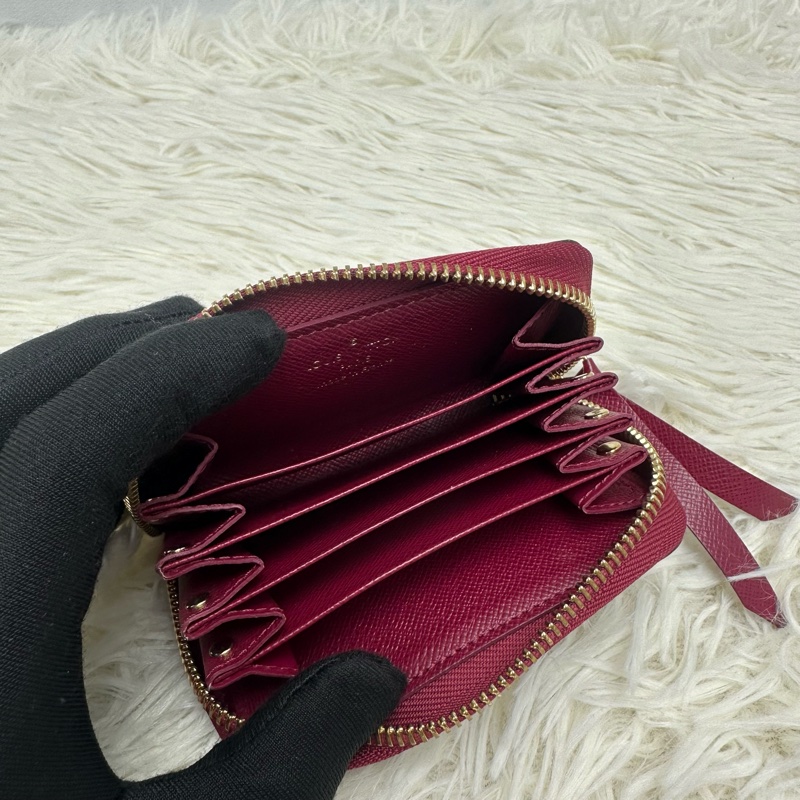 LV 經典老花拼紅色拉鍊款 卡片包-4