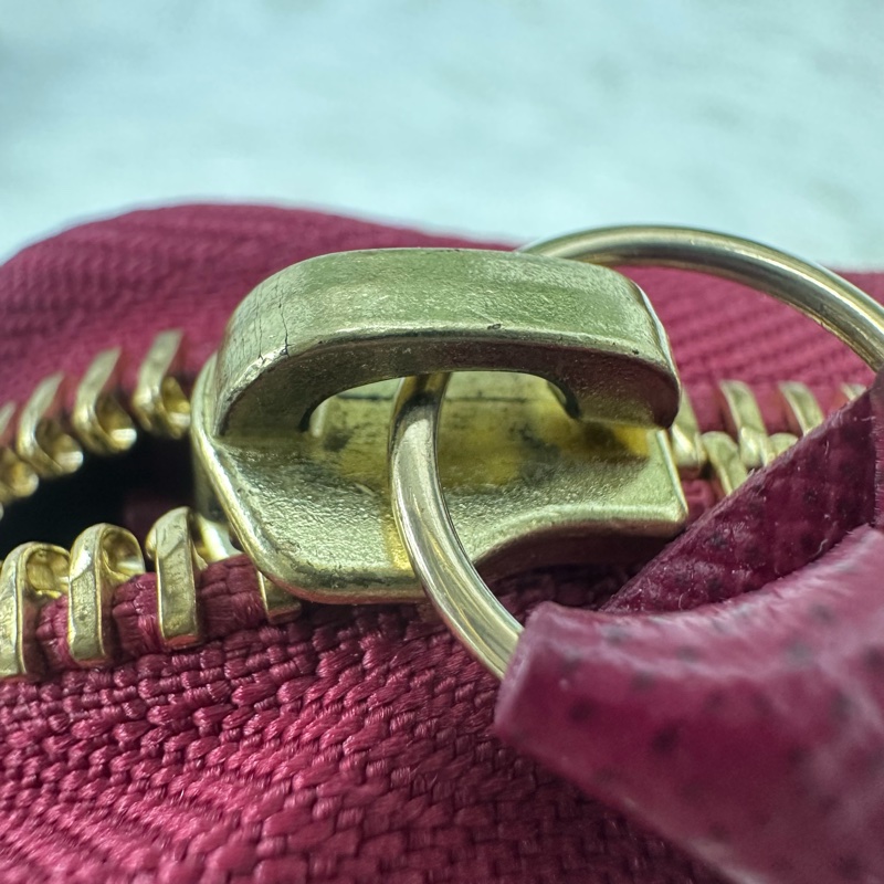 LV 經典老花拼紅色拉鍊款 卡片包-8