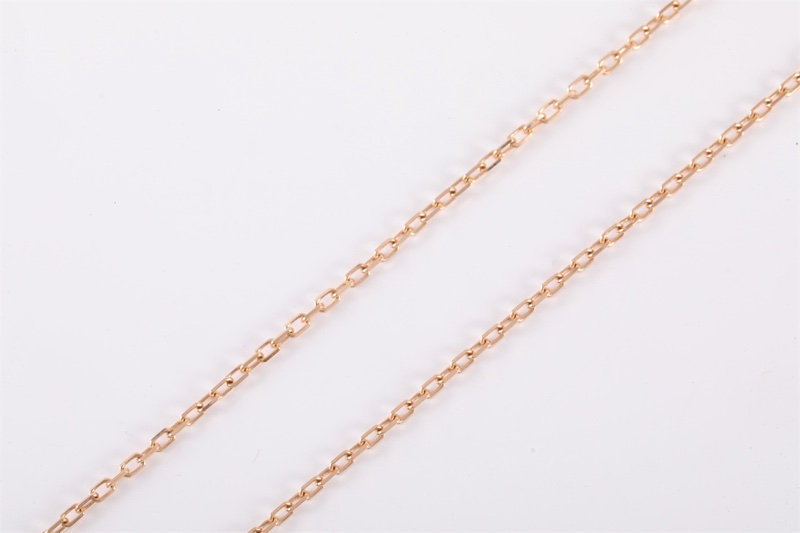 CARTIER(卡地亞) 18K黃金 18K白金 18K玫瑰金 鑽石 玫瑰金 Trinity 三環粉藍寶項鏈拼18k白金拼 //18K-3