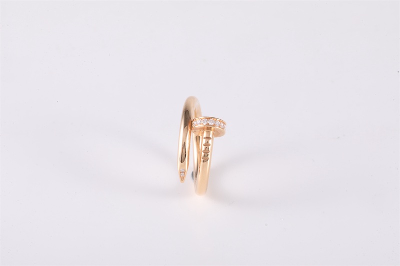 CARTIER(卡地亞) JUSTE UN CLOU 釘子戒指 18k 18K黃金/鑽石 52 黃金 粗版帶鑽-1