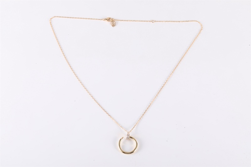 CARTIER(卡地亞)  18K黃金 鑽石 黃金 釘子項鏈 18K-5
