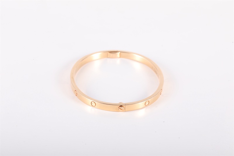 CARTIER(卡地亞) LOVE 18K金 窄版手鐲 18K玫瑰金 16號 玫瑰金-1