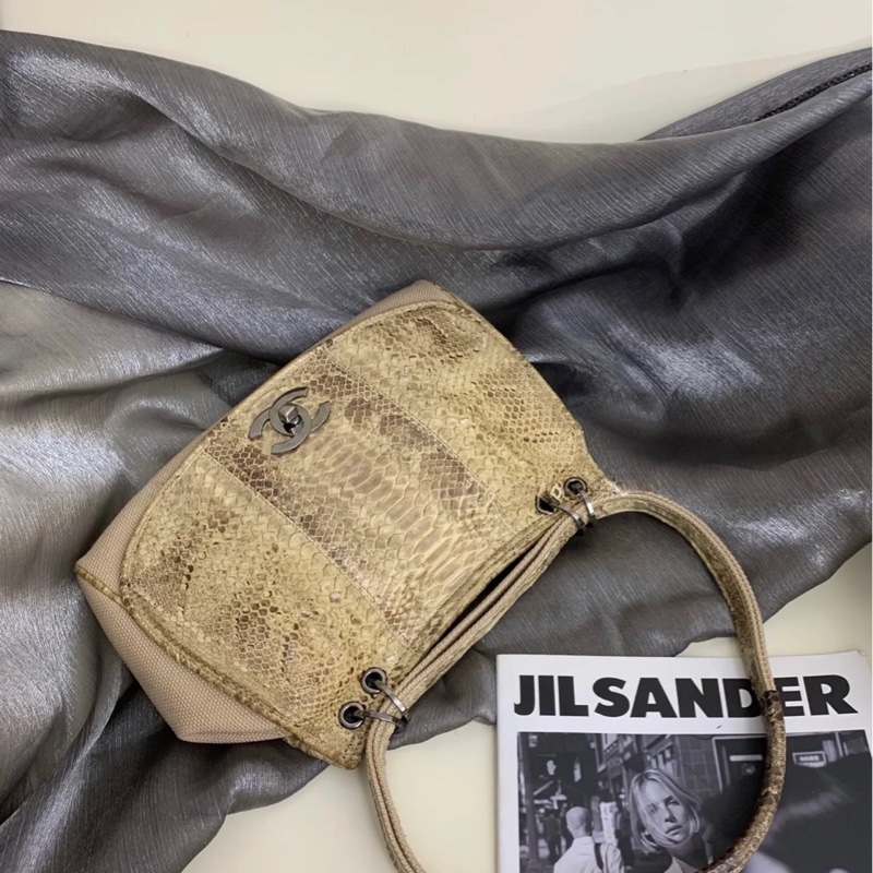 Chanel 蛇皮肩背包/王吉娜古董精品-0